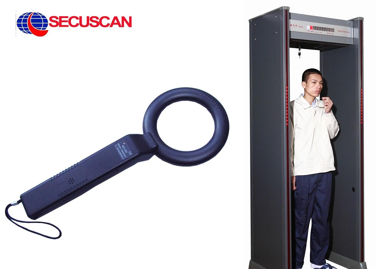 Black Metal Detector Handheld Body Scanner for Detect Weapons of